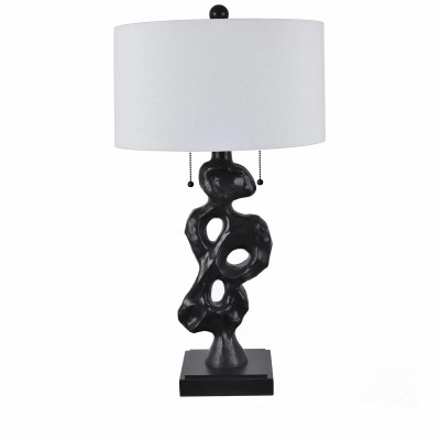 30" Black Three Hole Abstract Polyresin Table Lamp