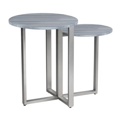 26" Gray Marble End Table
