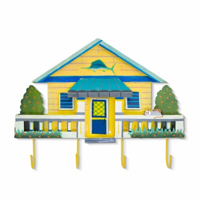 12" Yellow House With Four Hooks