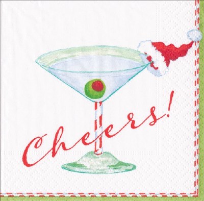 Christmas Cocktail "Cheers" Beverage Napkins