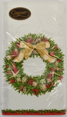 Christmas Shell Wreath Guest Towel