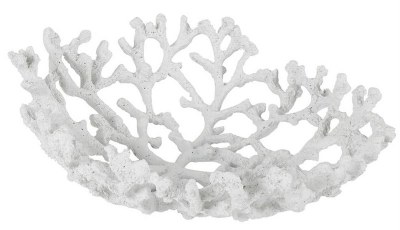13" Round White Faux Coral Openwork Polyresin Bowl
