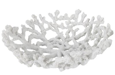 12" Round White Faux Coral Openwork Polyresin Bowl
