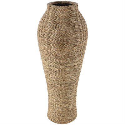 31" Natural Woven Seagrass Floor Vase