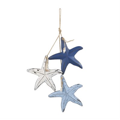 27" White, Light Blue, and Dark Blue Starfish Rope