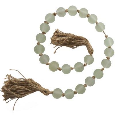45" Frosted Green Glass Bead Table Garlands