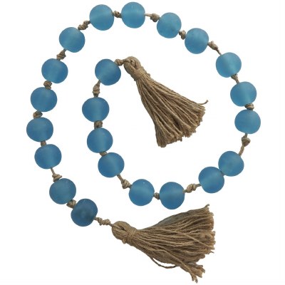 45" Frosted Blue Glass Bead Table Garlands