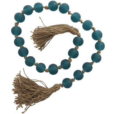 45" Frosted Teal Glass Bead Table Garlands