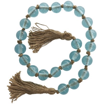 45" Light Blue Glass Bead Table Garlands