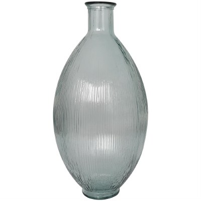 23" Clear Ribbed Glass Vase