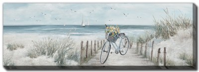 20" x 60" Beach Bike Coastal Canvas