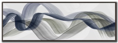 20" x 60" Bending Curves Abstract Framed Canvas
