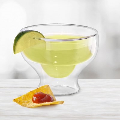 10 Oz Clear Double Wall Insulated Margarita Glass