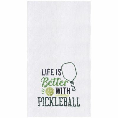 27" x 18" "Life is Better With Pickleball" Flour Sack Pickleball Kitchen Towel