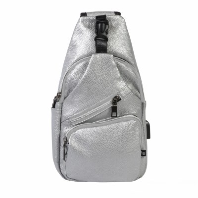 Milan Leather Silver Small Anti-Theft Day Pack