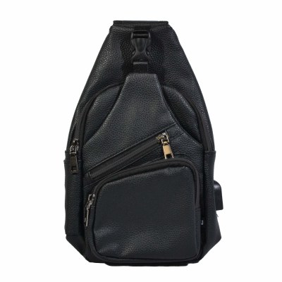 Milan Leather Black Large Anti-Theft Day Pack