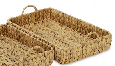 14" x 21" Natural Woven Tray With Handles