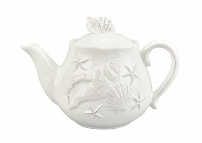 6" White Laguna Ceramic Teapot
