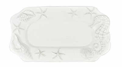 7" x 12" White Laguna Ceramic Tray