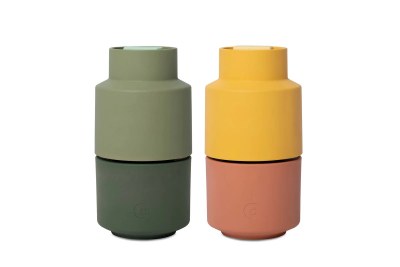 Set of 2 Yellow and Green Billund Upside-Down Grinders