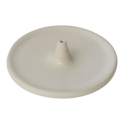 5" Round Distressed White Ceramic Incense Holder