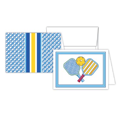 Pack of 12 4" x 5" Pickleball Paddle Note Cards