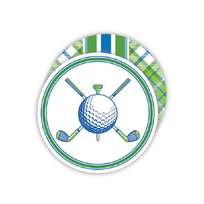 Pack of 20 4" Round Blue and Green Reversible Golf Coasters