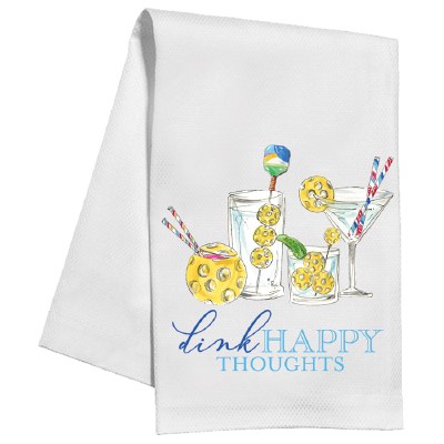 30" x 17" "Dink Happy Thoughts" Pickleball Kitchen Towel