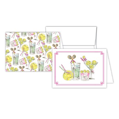 Pack of 12 Tennis Cocktails Note Cards