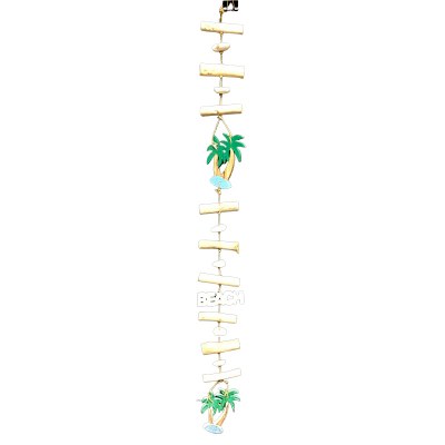 29" Palm Trees, "Beach", and Shells Wood Drop