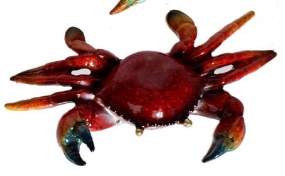 5" Red Polyresin Crab Figurine
