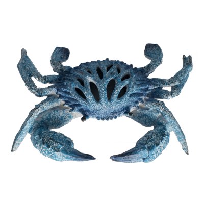 10" Blue Polyresin Crab Fossil Figurine