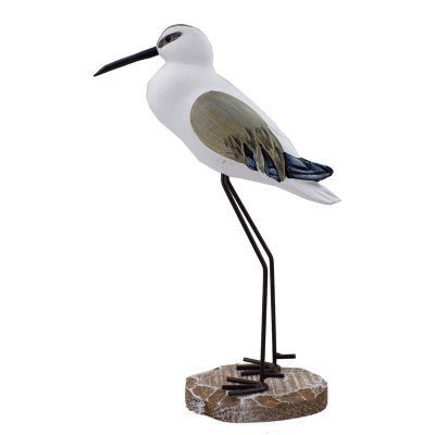 12" White and Multicolor Sea Bird Statue