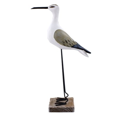 15" White and Multicolor Sea Bird Statue