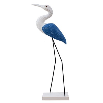 30" Blue and White Sea Bird Statue