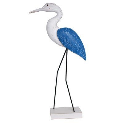 20" Blue and White Sea Bird Statue