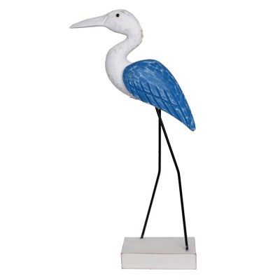 15" Blue and White Sea Bird Statue