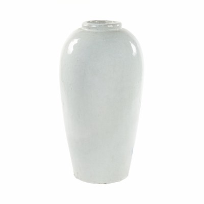 22" White Ceramic Floor Vase