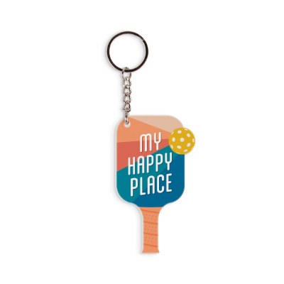 "My Happy Place" Pickleball Key Chain