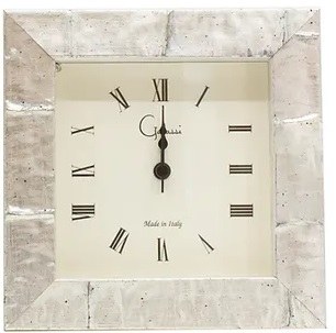 4" Square Silver Georgette Sitting Clock