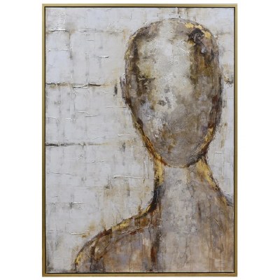 71" x 51" Gray Silo Head Framed Canvas