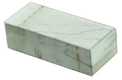 3" x 8" White and Gray Glass Box