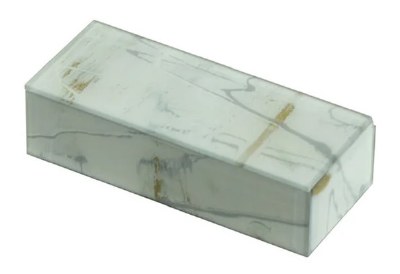 2" x 6" White and Gray Glass Box