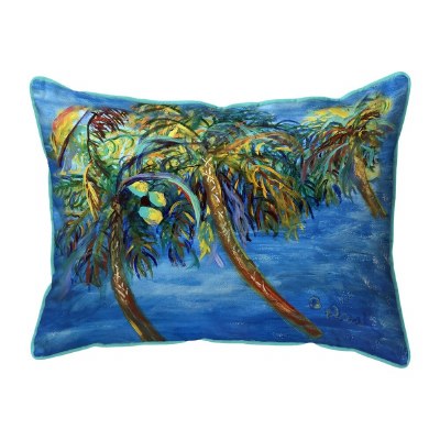 11" x 14" Three Palm Trees on Dark Blue Decorative Indoor/Outdoor Pillow