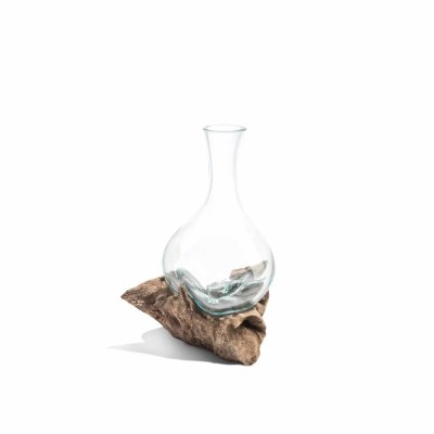 10" Glass Vase on Driftwood