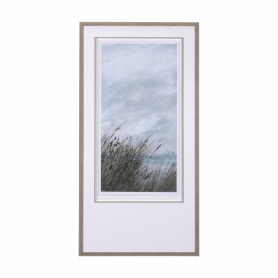 61" x 31" Chilly Breeze 1 Framed Coastal Print Under Glass