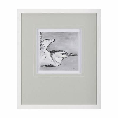 26" x 22" Bird Portrait Sketch 3 Framed Coastal Print Under Glass