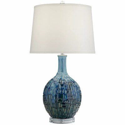 27" Blue Tones Ceramic Table Lamp