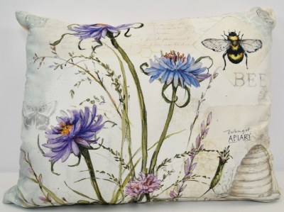 19' x 24" Bee With Flowers Decorative Pillow
