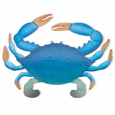24" 23" Bright Blue Crab Coastal Metal Wall Art Plaque